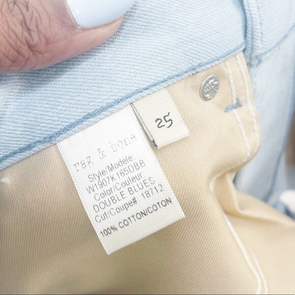 🆕 Rag & Bone Women's Two Tone Double Blue Cutoff‎ Denim Jean Shorts Size 25 - Picture 4 of 5